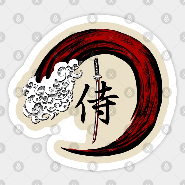 Hieroglyph samurai 1 Sticker by KubikoBakhar